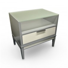 Addison Nightstand with Glass and Open Cubby